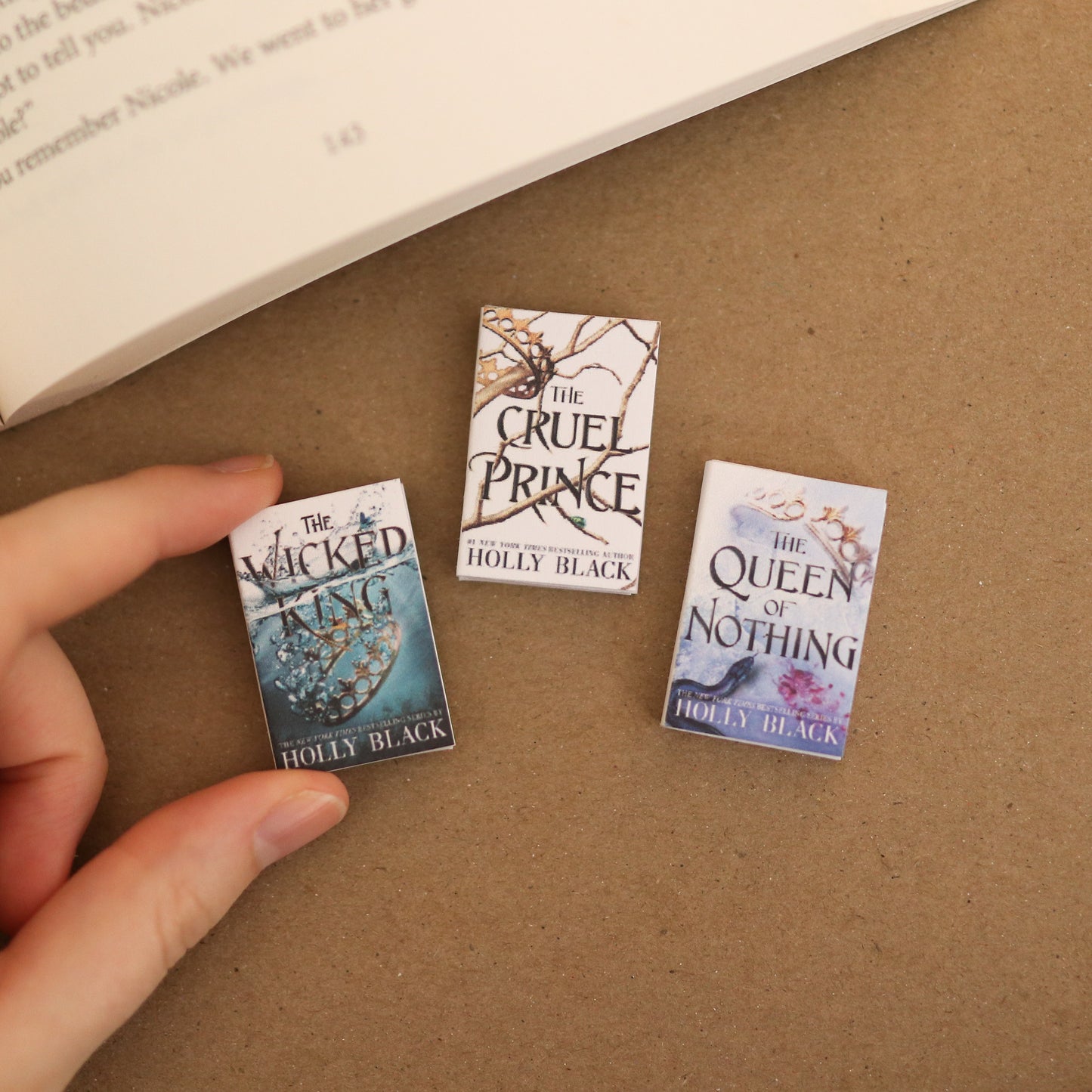 Handmade MINI Holly Black Books (set of 3 mini books)
