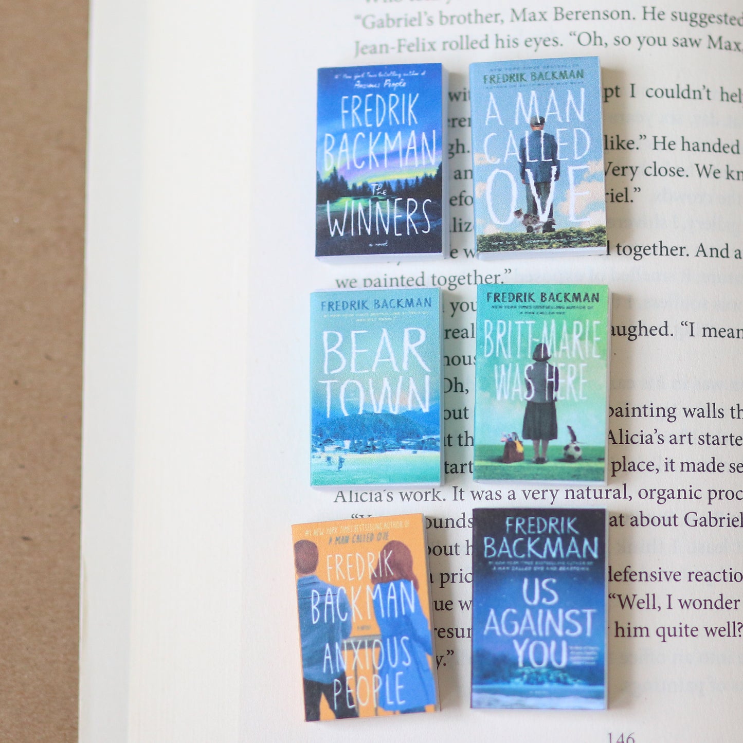 Handmade MINI Fredrik Backman Books (set of 6 mini books)