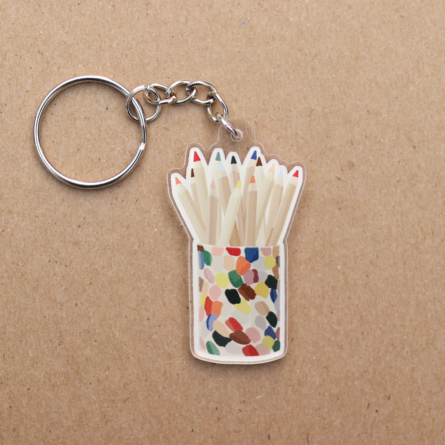 Coloured Pencils Acrylic Keychain