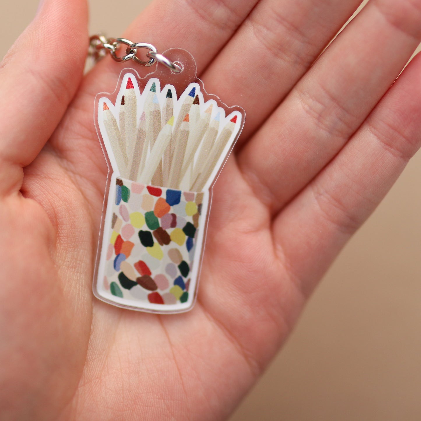 Coloured Pencils Acrylic Keychain