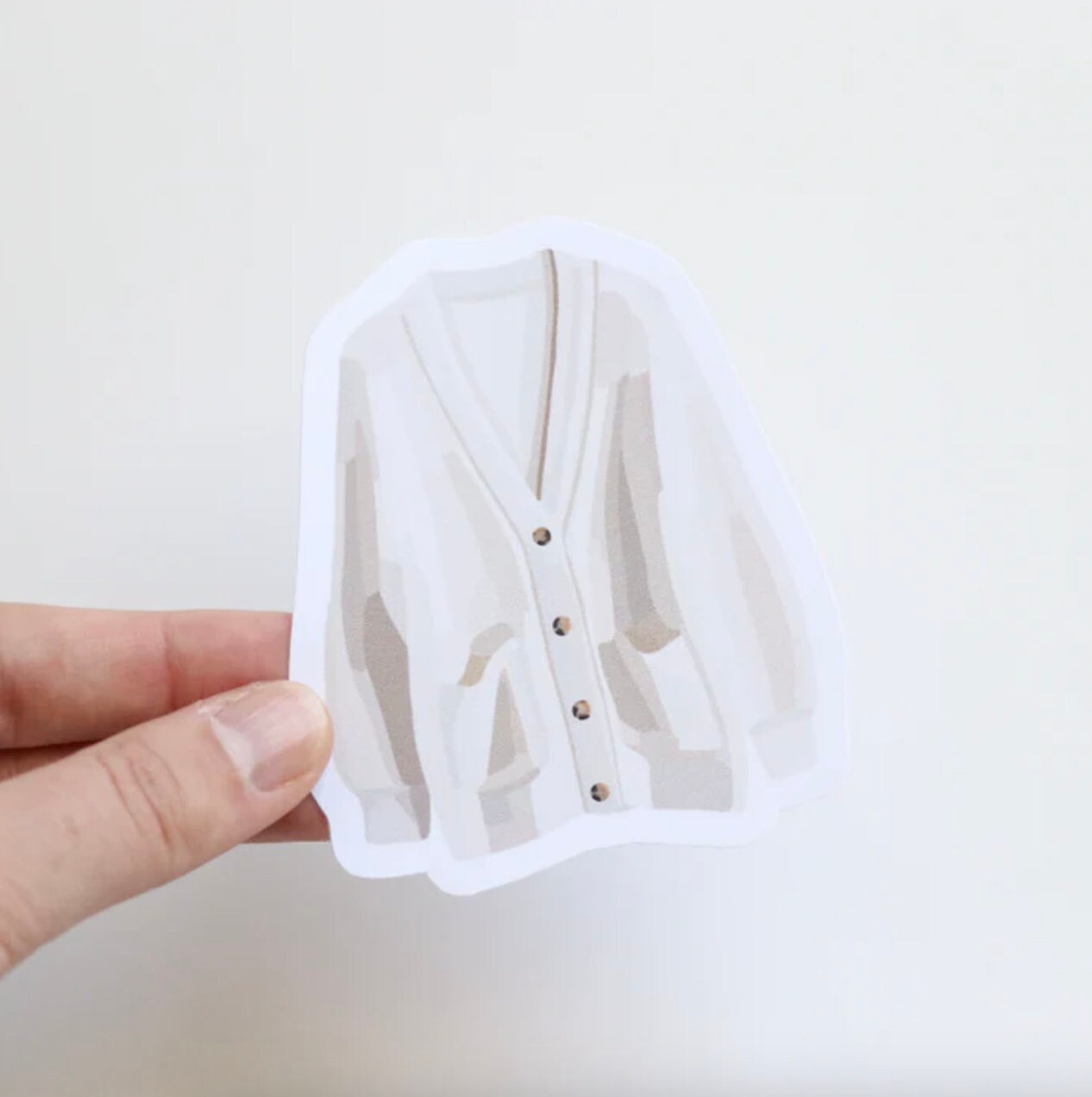 White Cardigan Sweater Sticker | Cute sticker, trendy, clothes, aesthetic