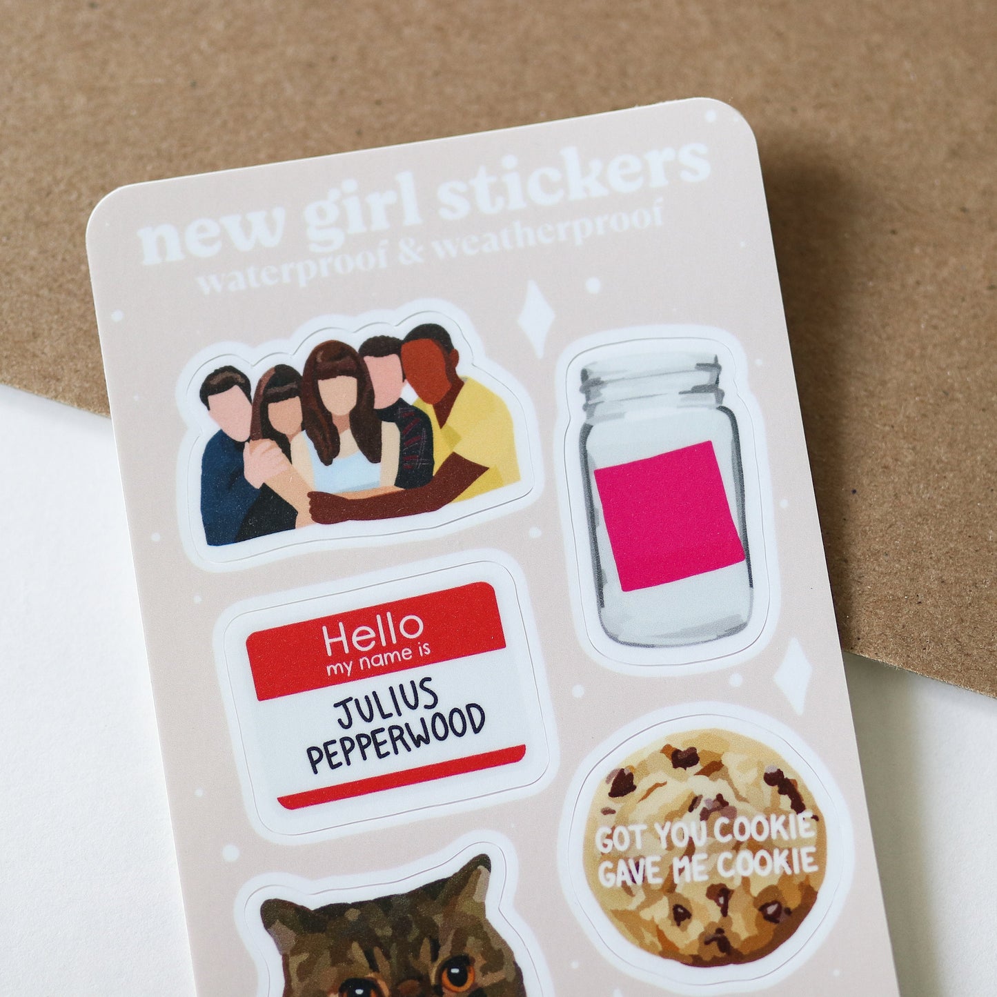 Mini Tv Show Stickers | gift idea New, Jess, Nick, Winston, Tv show, sitcom, girl