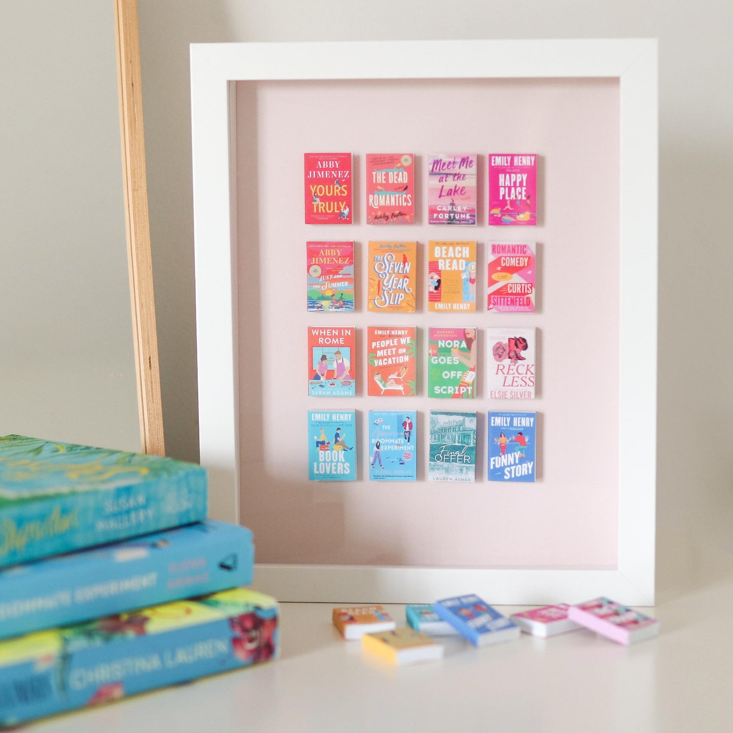 Romance Handmade Mini Book Framed 3D Art Piece | TBR jar books | Miniature, tiny books, customizable books, tbr, booktok, decor romance book