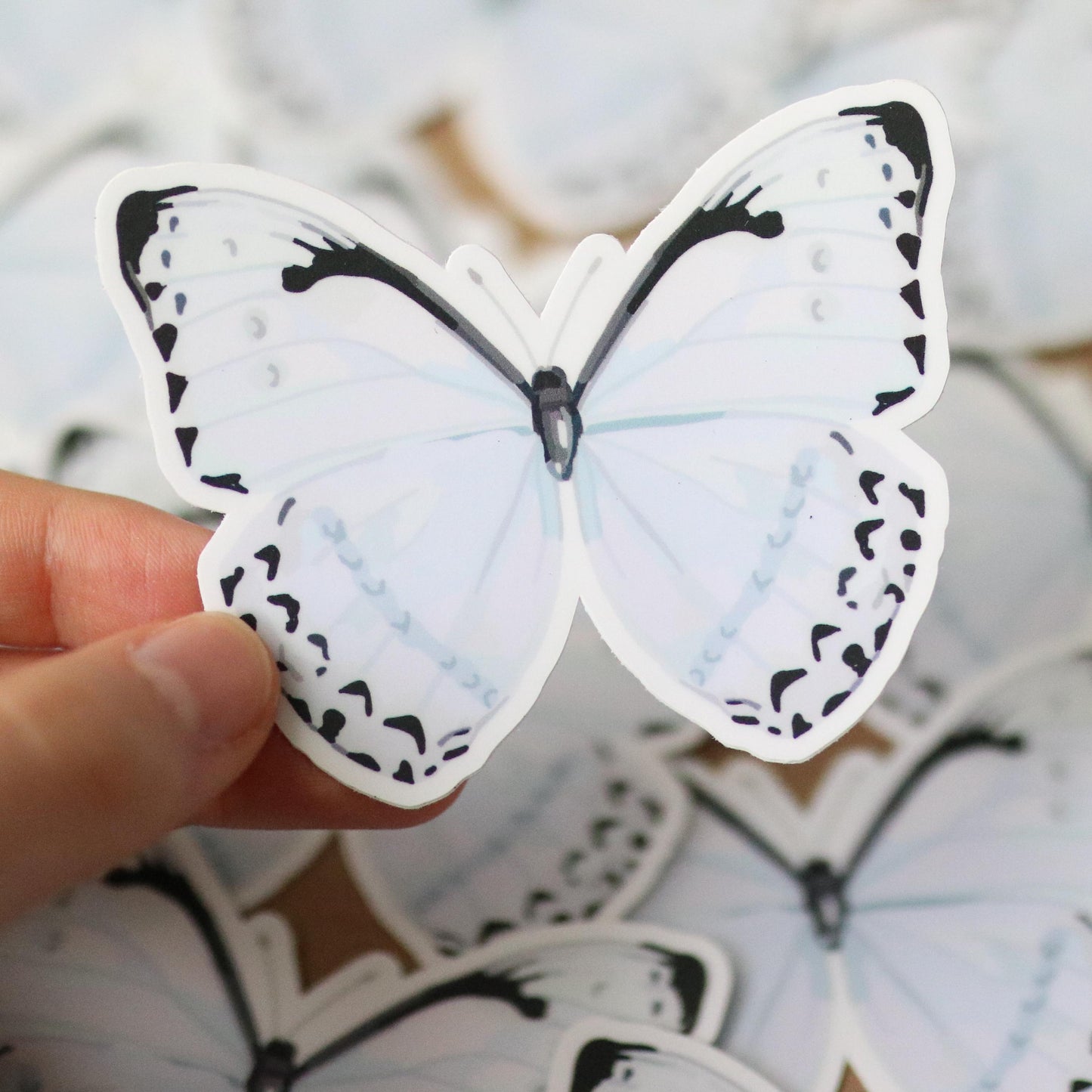 Pastel Blue Butterfly Sticker | gift laptop decal planner water bottle waterproof stickers garden light blue aesthetic pretty
