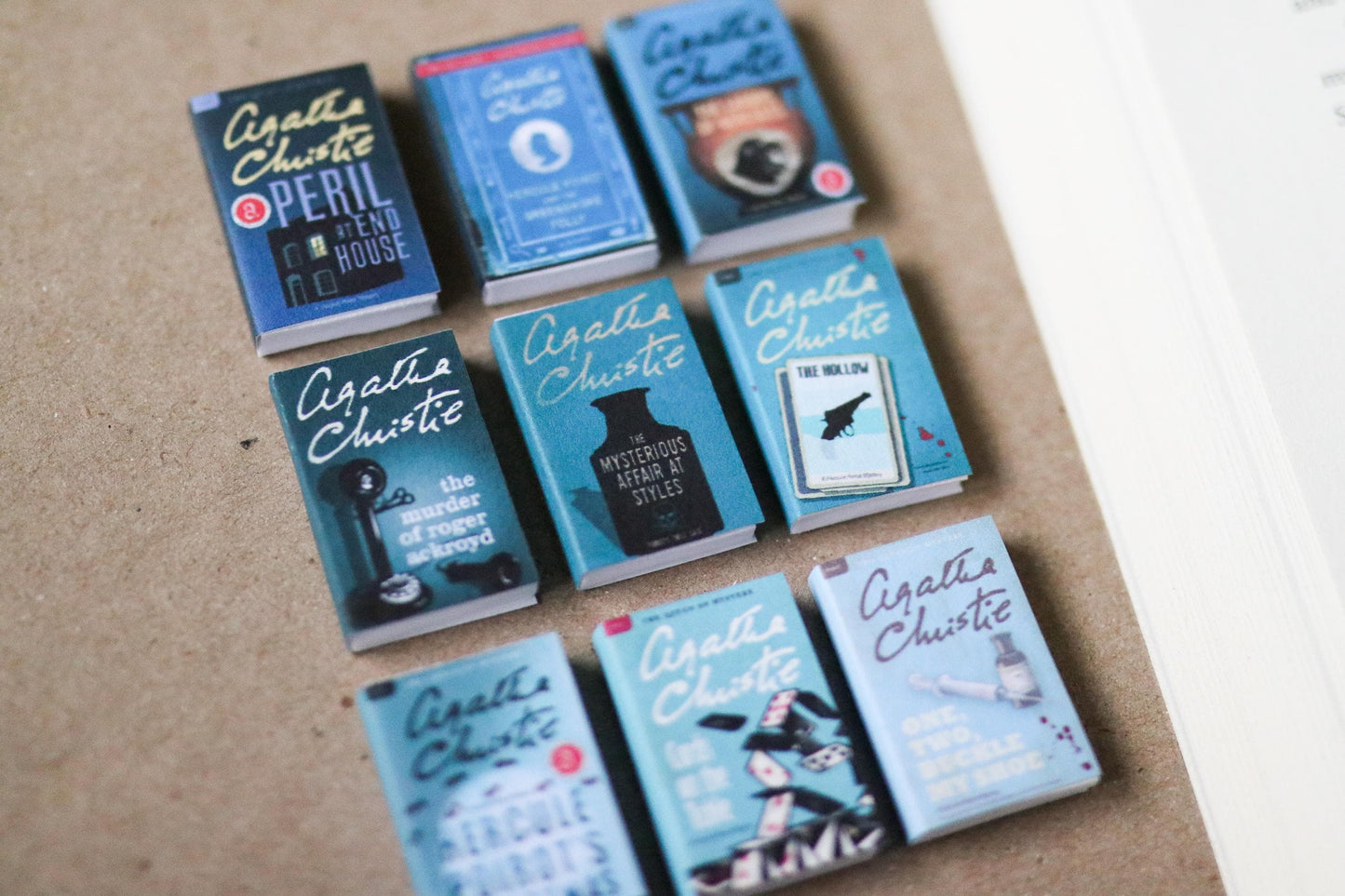 Handmade MINI Agatha Christie Books (set of 9 mini books)