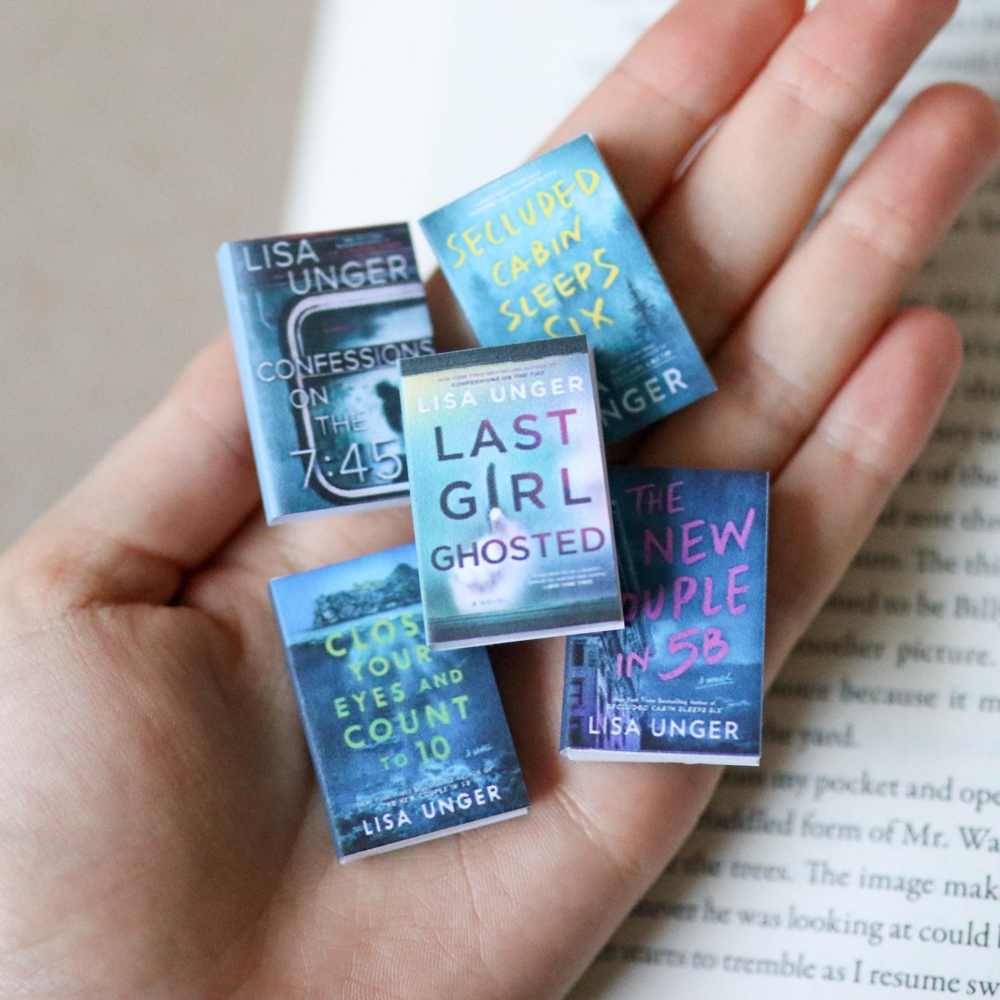 Handmade MINI Lisa Unger Books (set of 5 mini books)