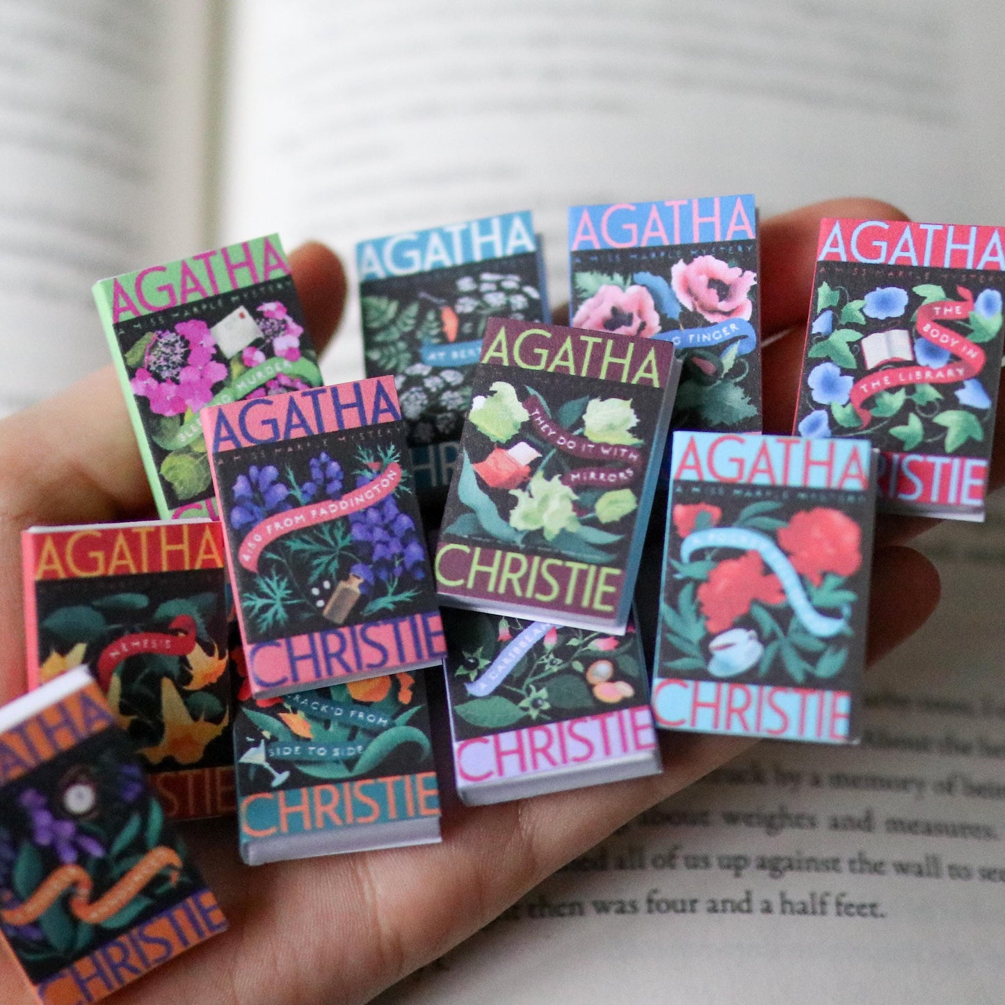 Handmade MINI Agatha Christie Books (set of 11 mini books)