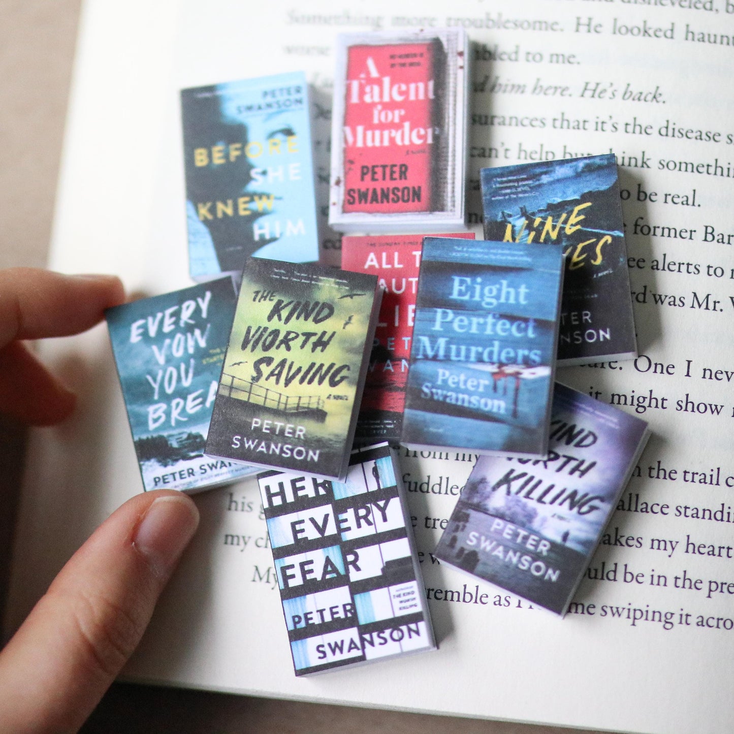 Handmade MINI Peter Swanson Books (set of 9 mini books)