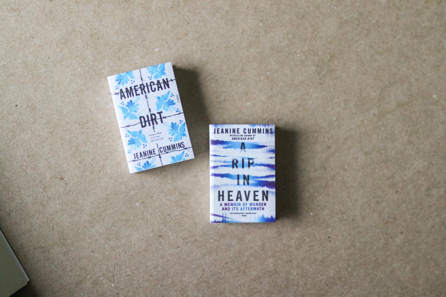 Handmade MINI Jeanine Cummins Books (set of 2 mini books)