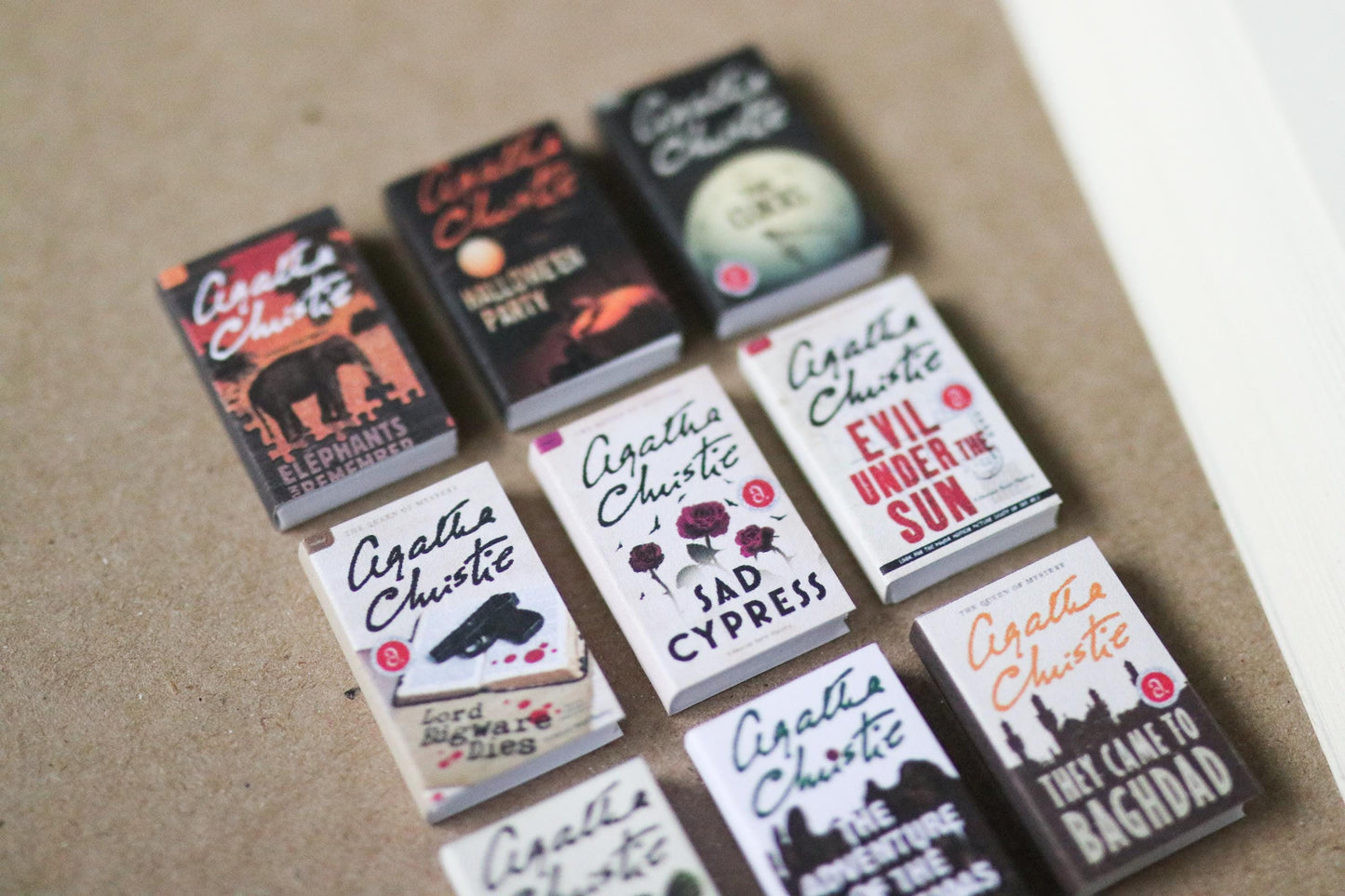 Handmade MINI Agatha Christie Books (set of 9 mini books)