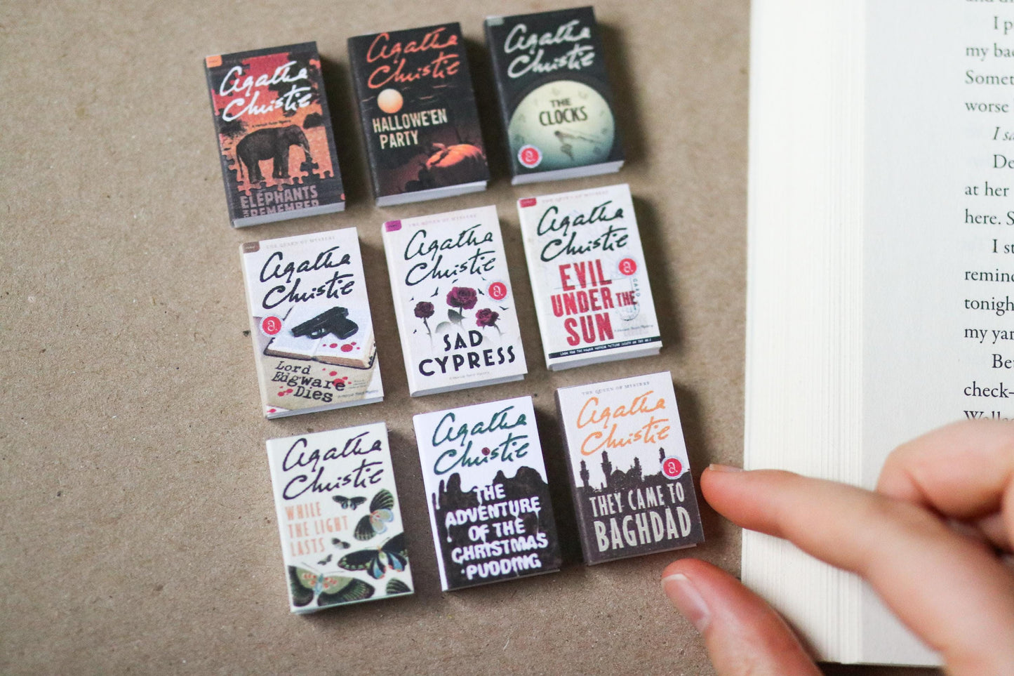 Handmade MINI Agatha Christie Books (set of 9 mini books)