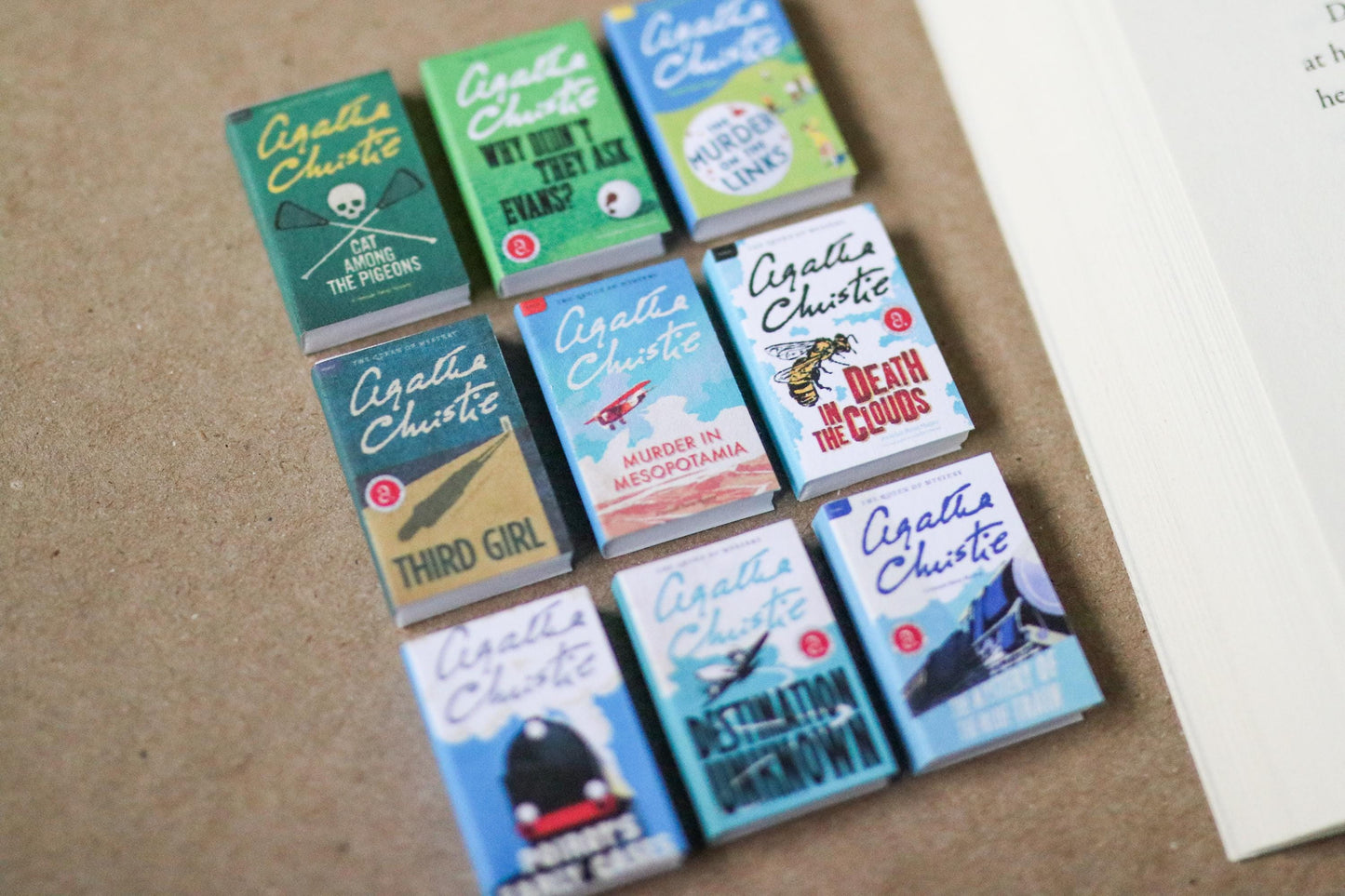 Handmade MINI Agatha Christie Books (set of 9 mini books)