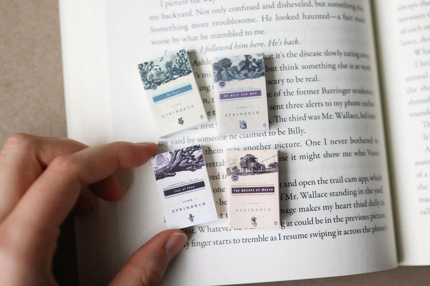 Handmade MINI John Steinbeck Books (set of 4 mini books)