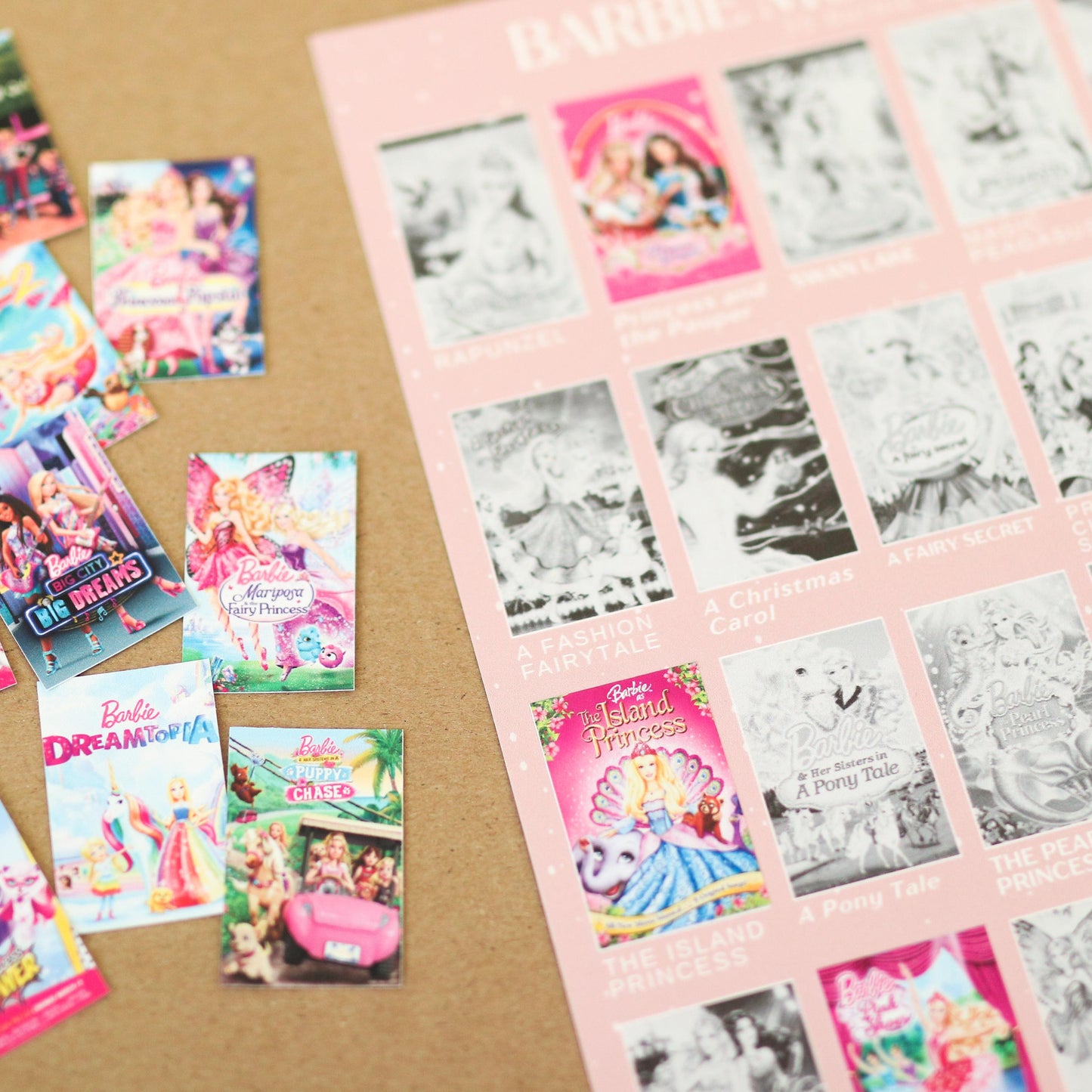 Nostalgic Princess MOVIE Bucket List STICKER Poster | 35 Stickers, Fun Movie Bucket List Gift for Magical Movie Lovers 90s & 2000s