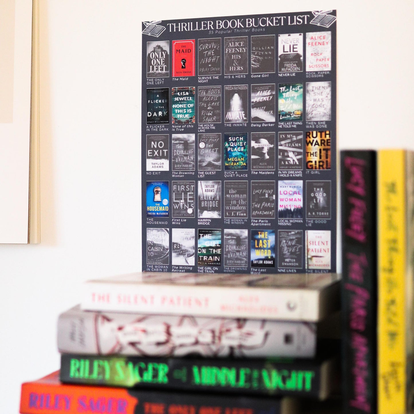 Thriller Books Bucket List Sticker POSTER
