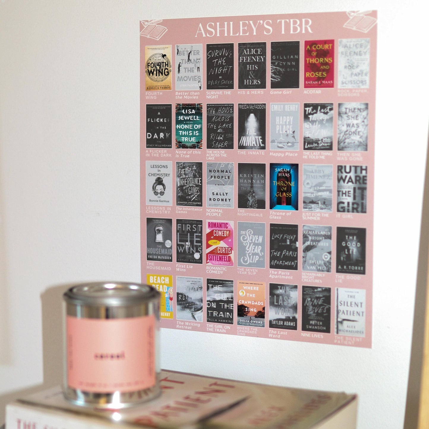 Custom TBR Books Sticker Poster || Personalized Reading Tracker