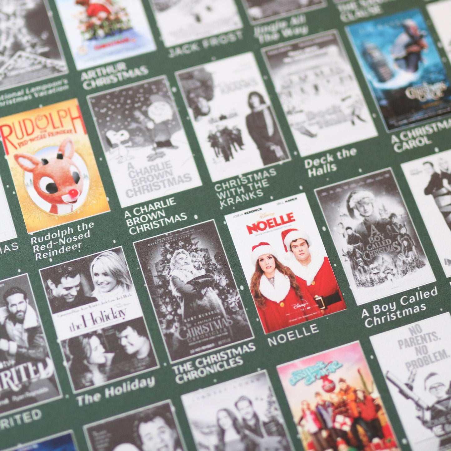 Christmas Movie Bucket List STICKER Poster | movie tracker Holiday Movie Tracker with Stickers Fun Festive Decor & Gift for Movie Lovers