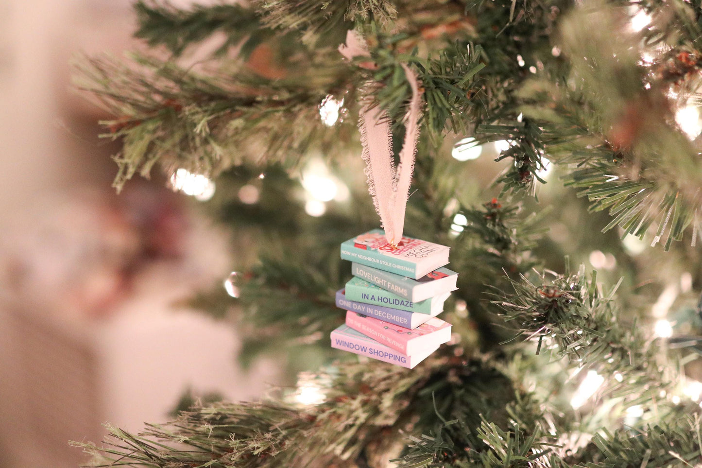 Christmas Romance Mini Book Stack Ornament