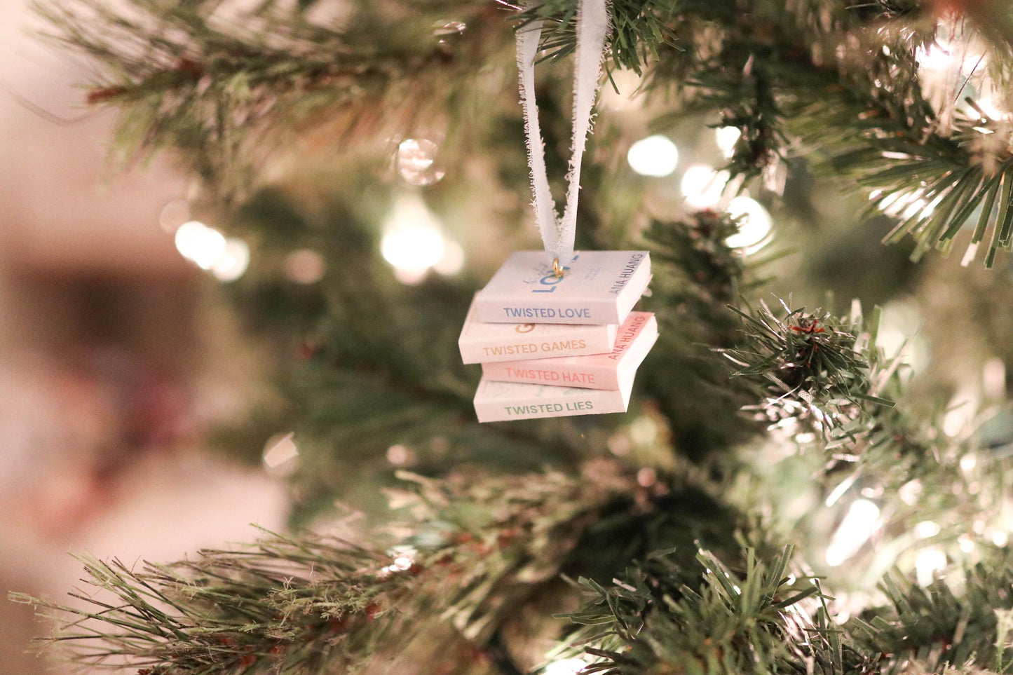 Twisted Love Mini Book Stack Ornament