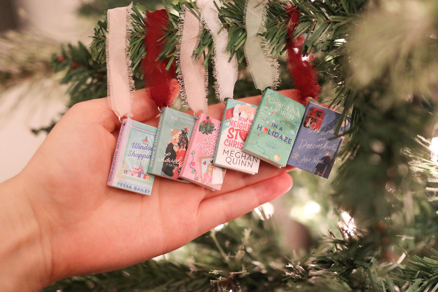 Christmas Romance Mini Book Ornaments