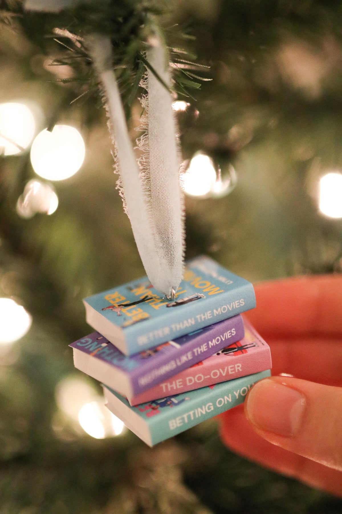 CUSTOM Mini Book Stack Ornament