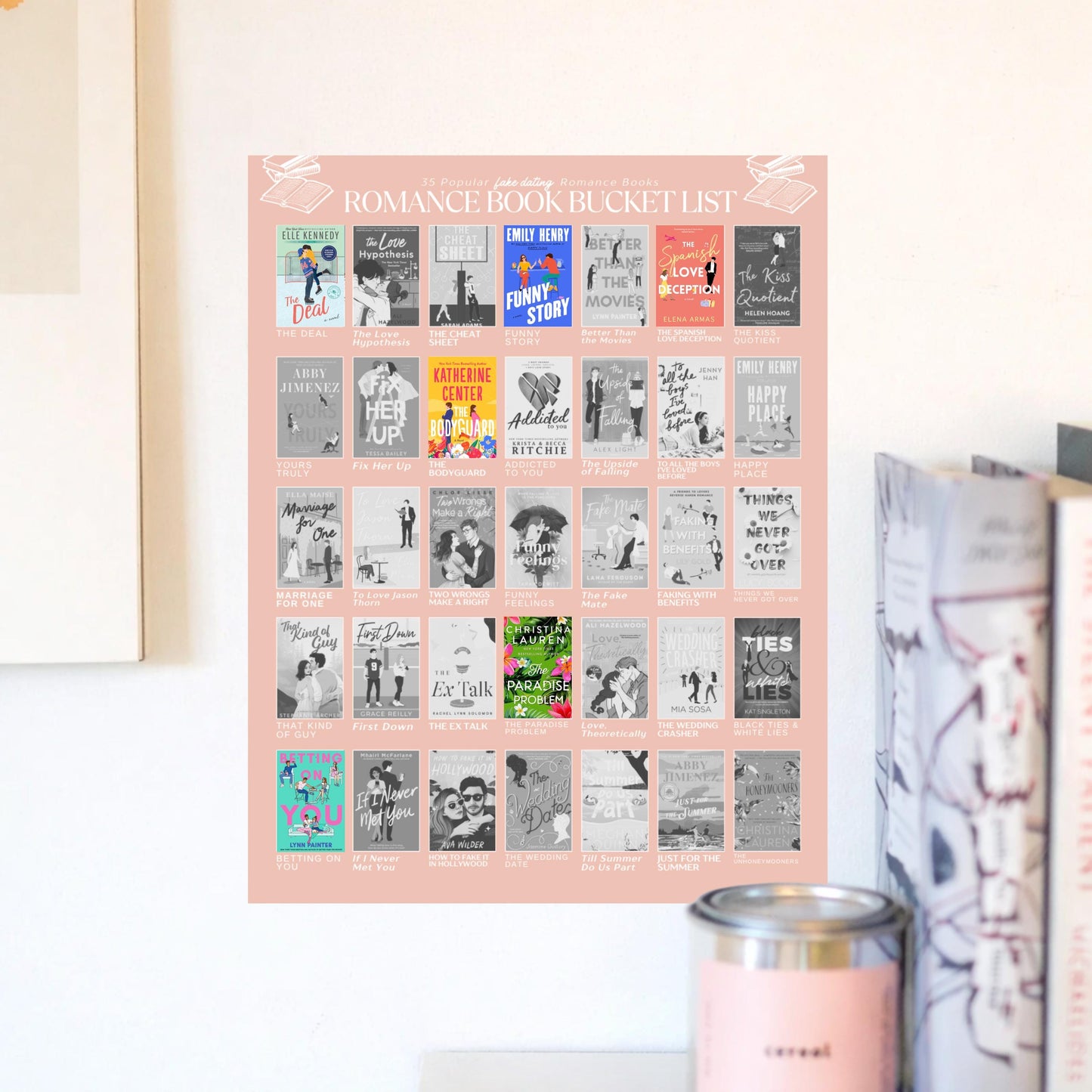 Fake Dating Romance Books Bucket List Sticker POSTER