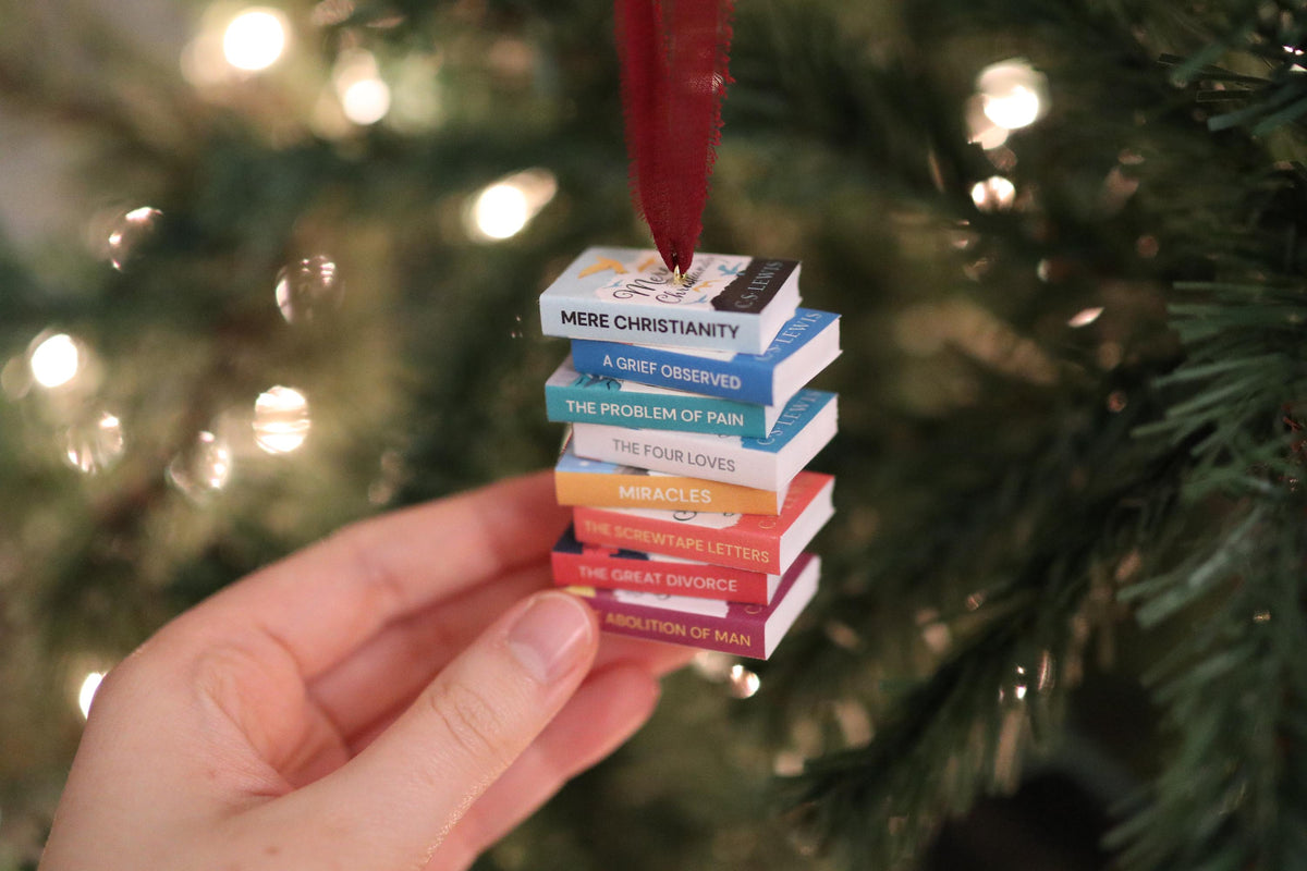 CS Lewis Mini Book Stack Ornament