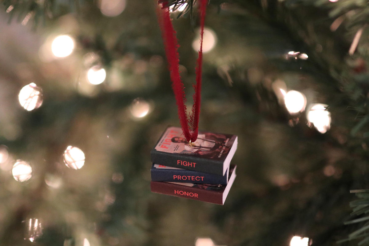 Fight Mini Book Stack Ornament