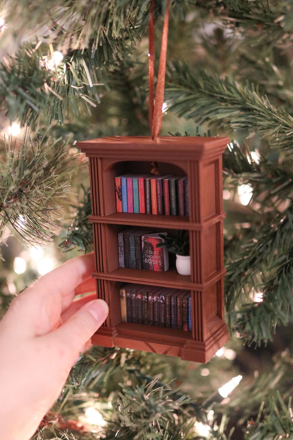 Handmade SJM Mini Bookshelf Ornament