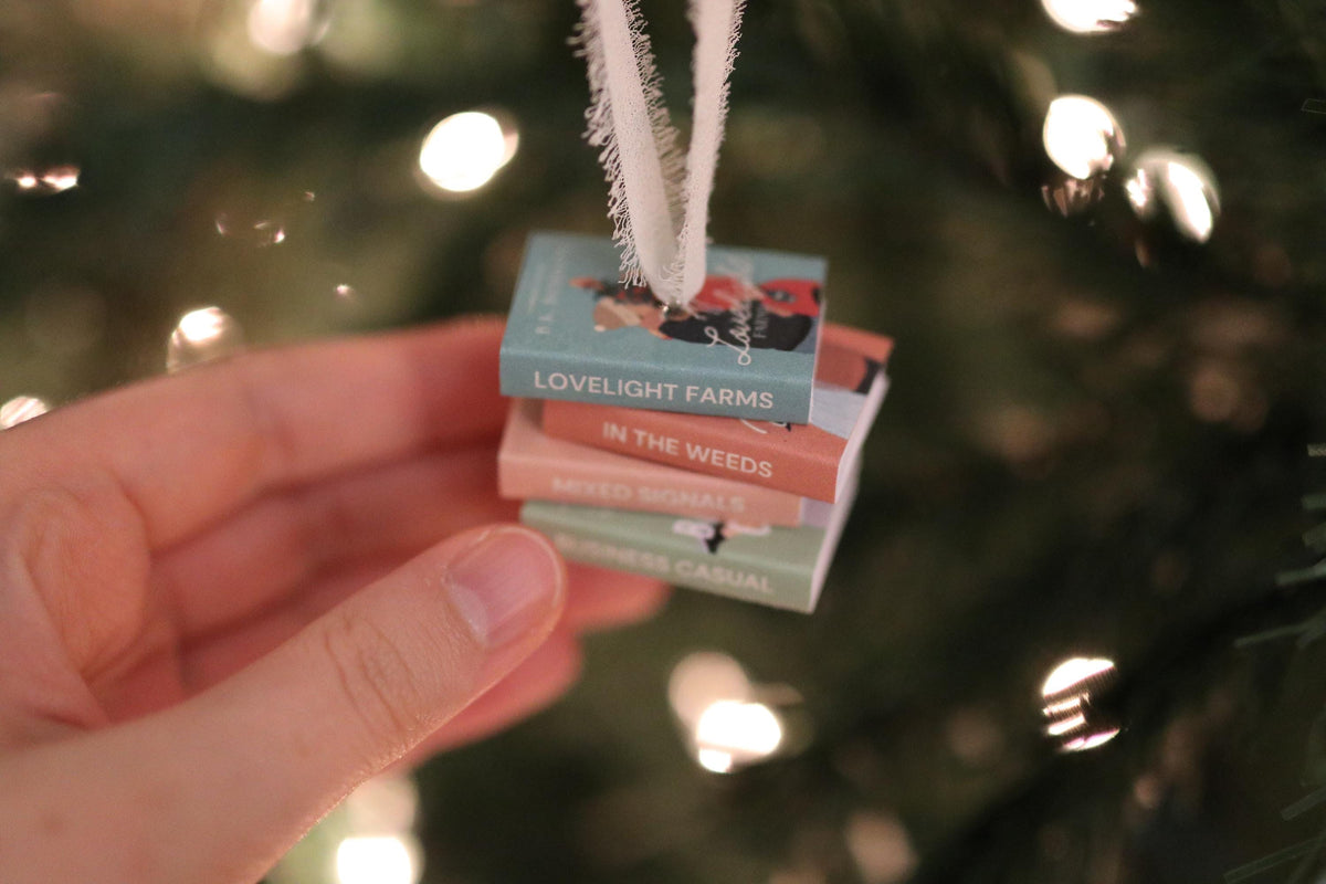 Lovelight Farms Mini Book Stack Ornament