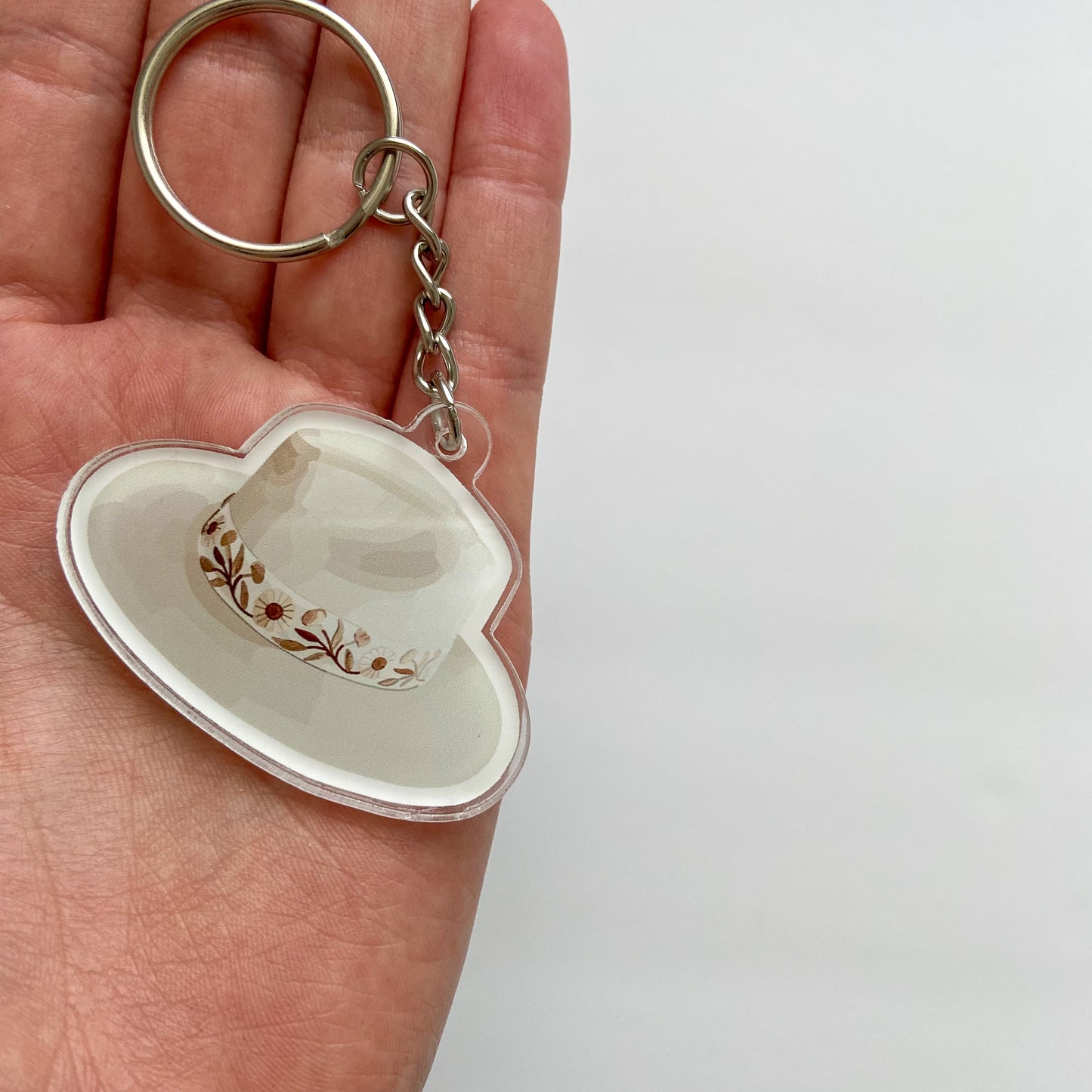 Floral Fedora Acrylic Keychain