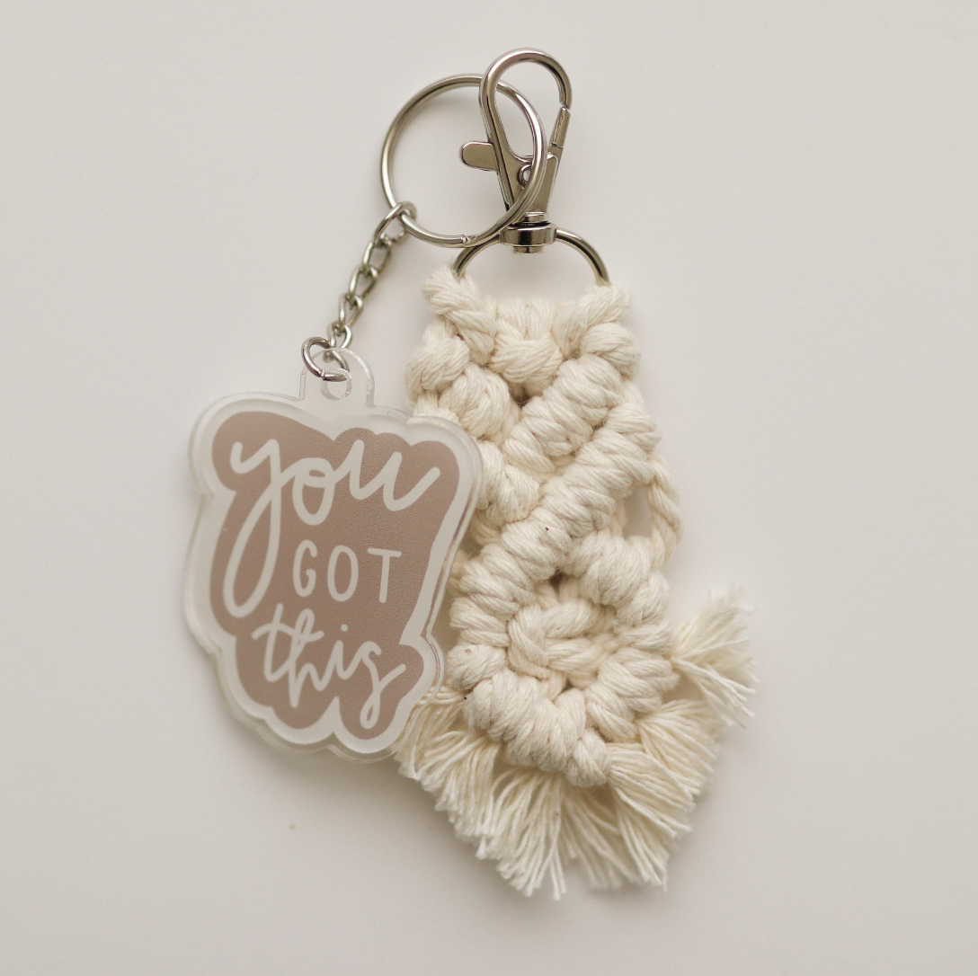You Got This Macrame Keychain Set