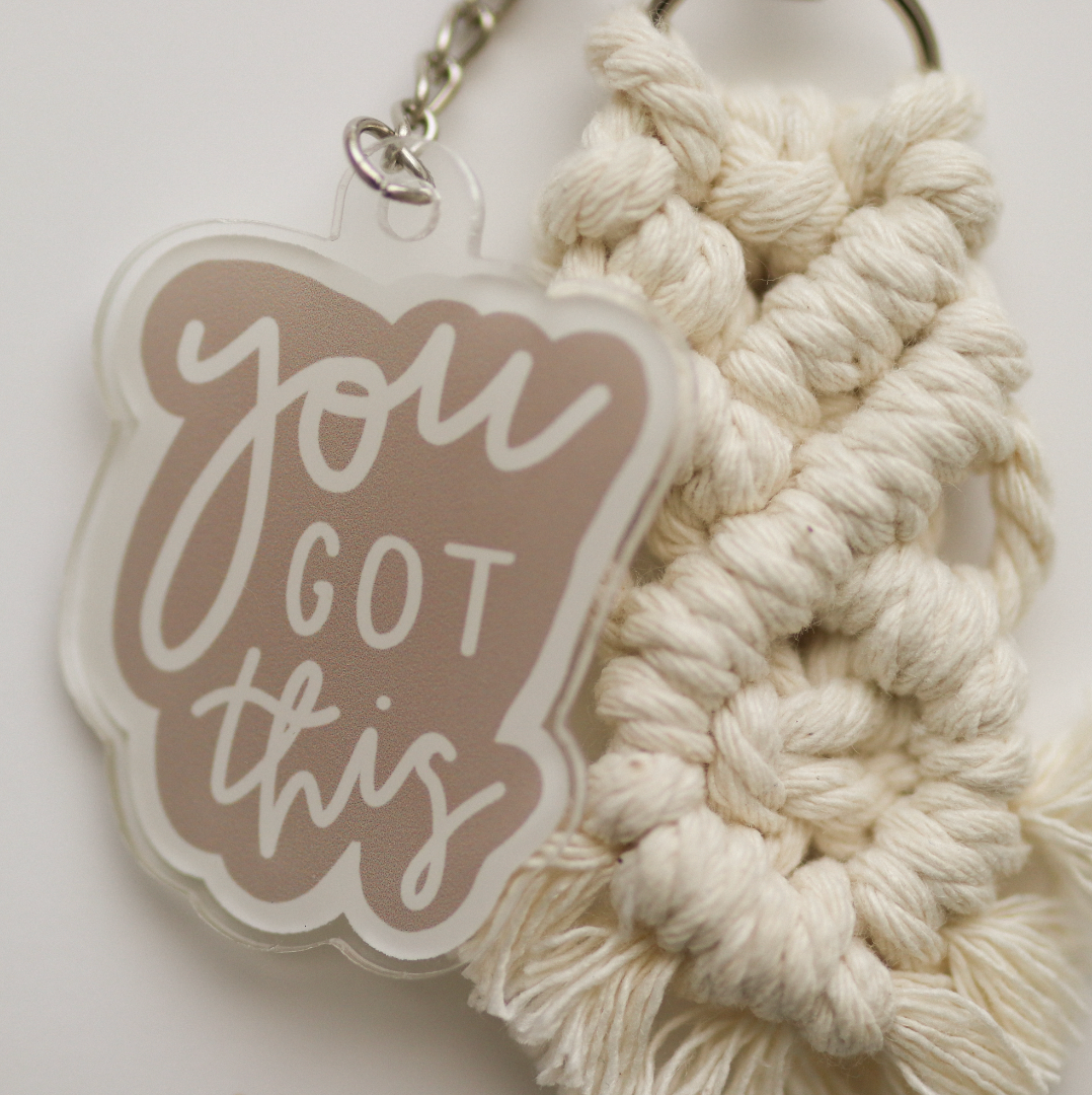 You Got This Macrame Keychain Set