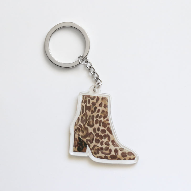 Leopard Boot Acrylic Keychain