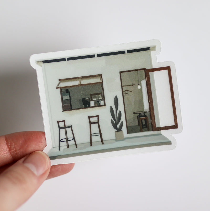 Coffee Shop Clear Sticker