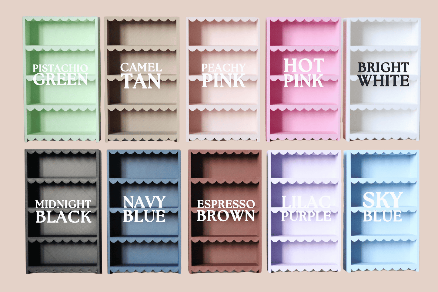 Mini Scalloped Bookshelf