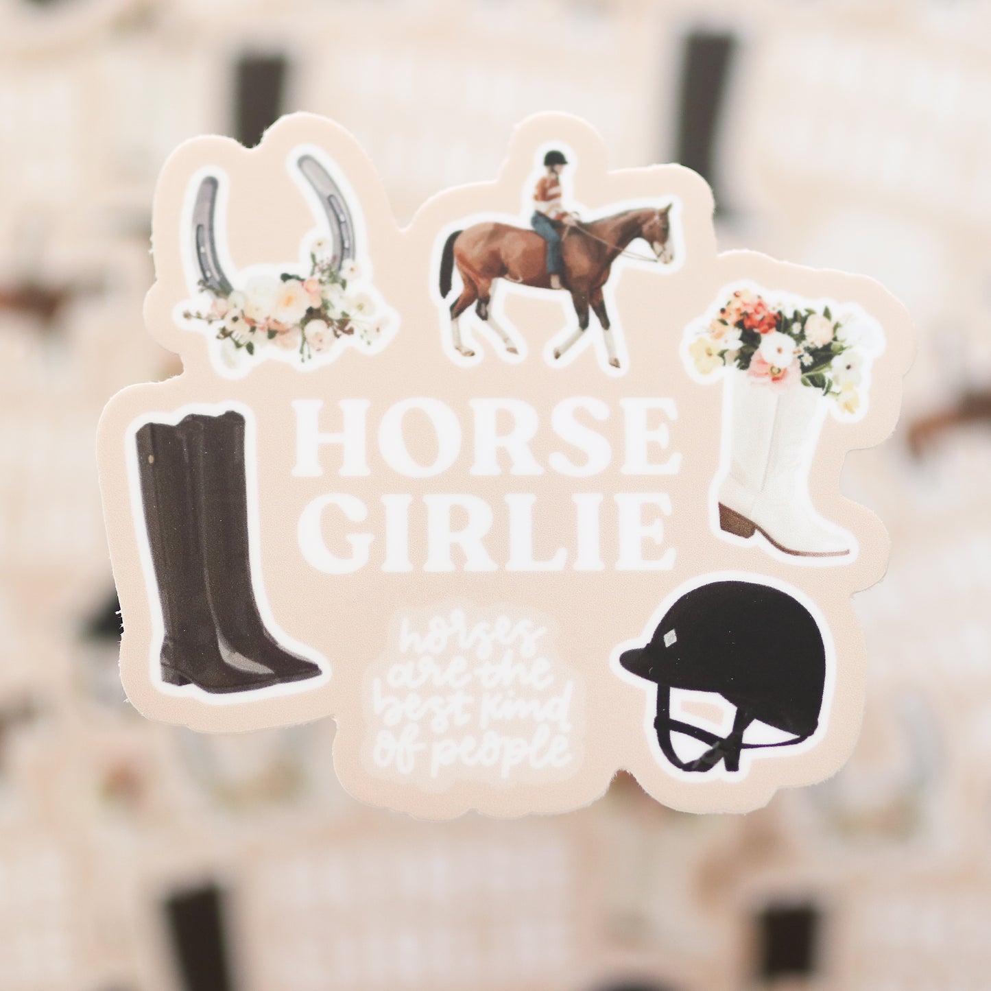 Horse Girlie Waterproof Sticker