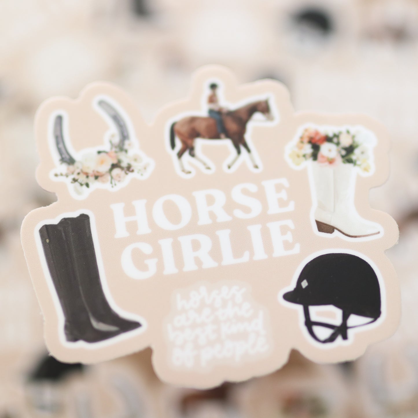 Horse Girlie Waterproof Sticker