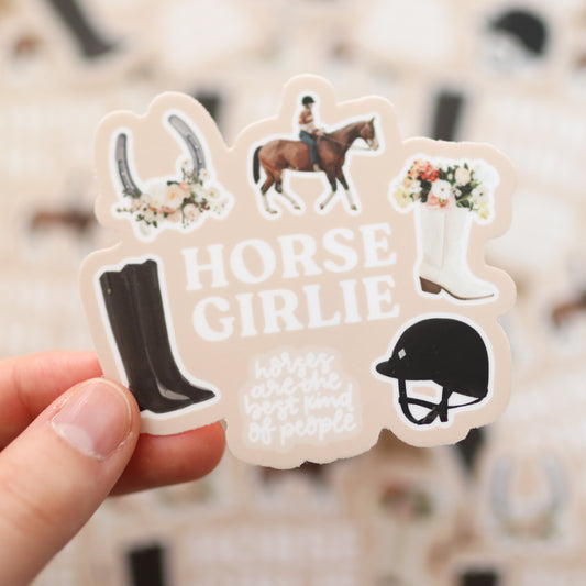 Horse Girlie Waterproof Sticker