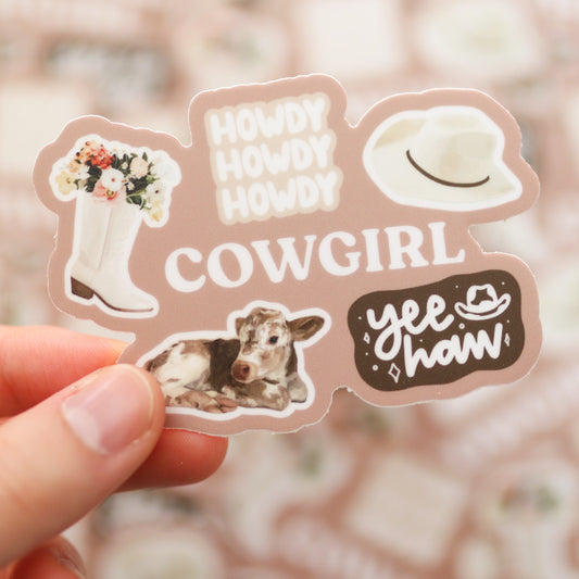 Cowgirl Waterproof Sticker