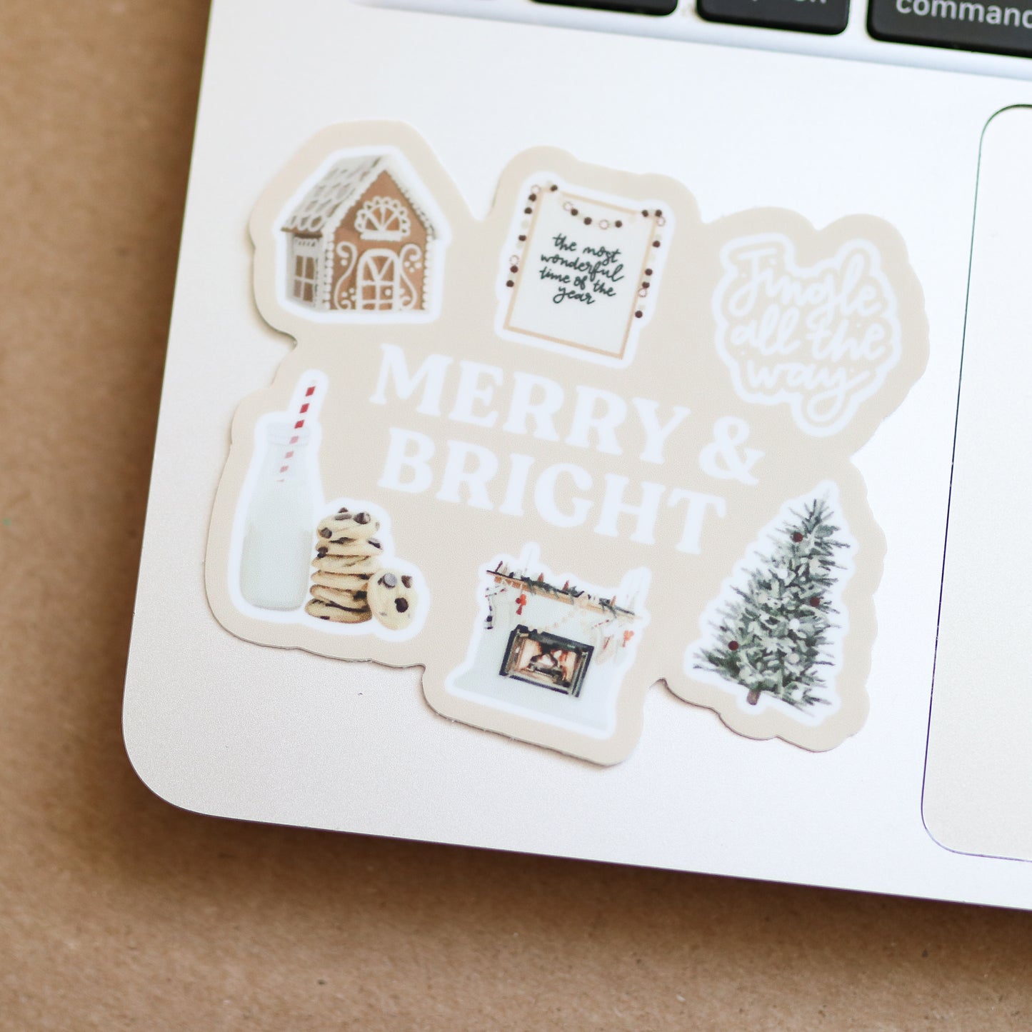 Merry & Bright Waterproof Sticker