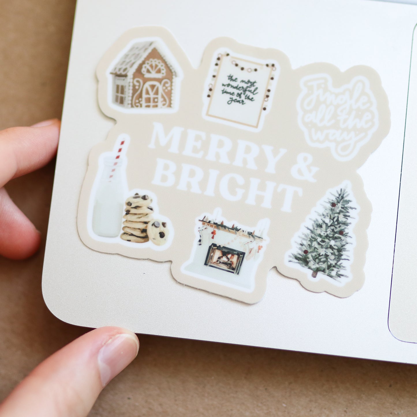 Merry & Bright Waterproof Sticker