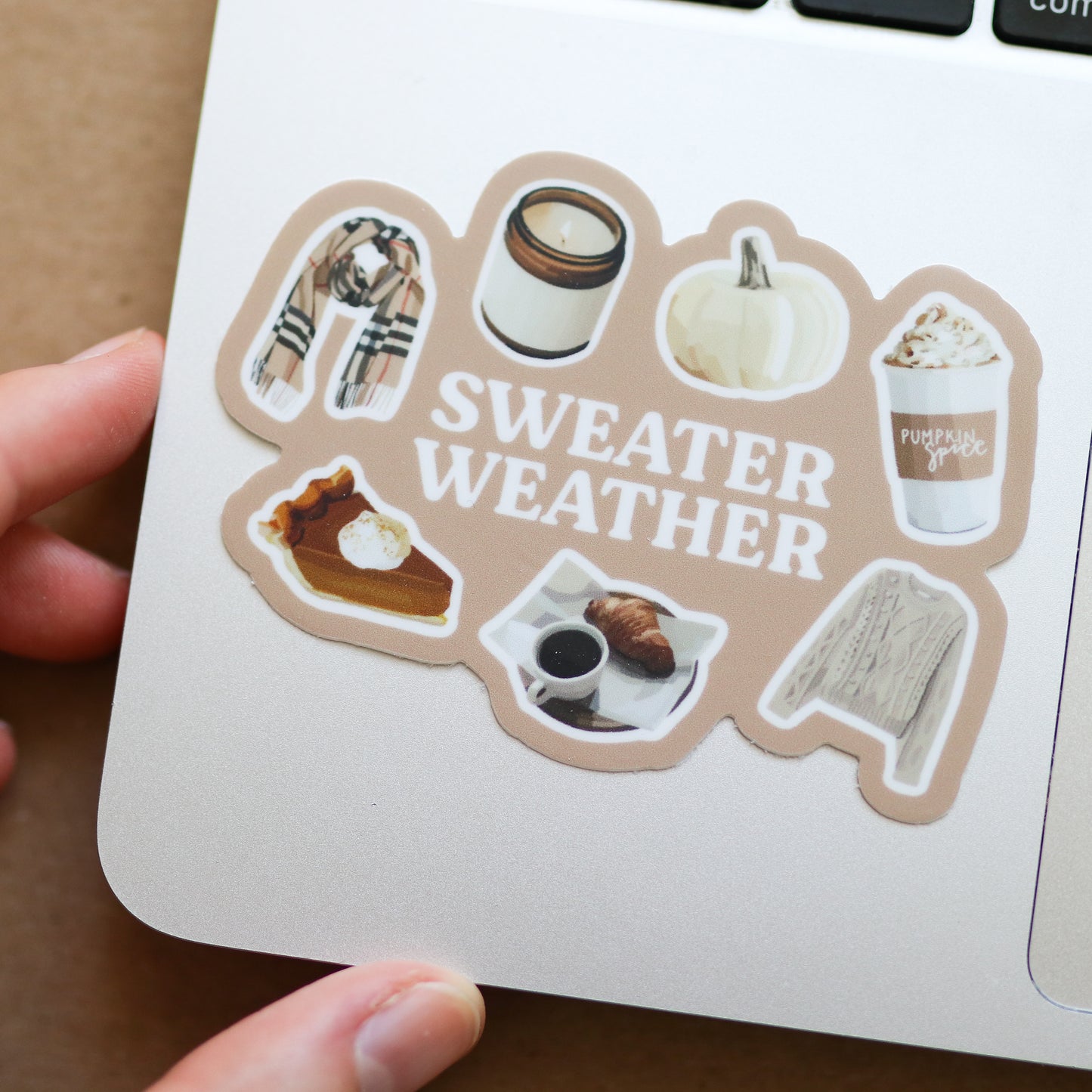 Sweater Weather Waterproof Sticker