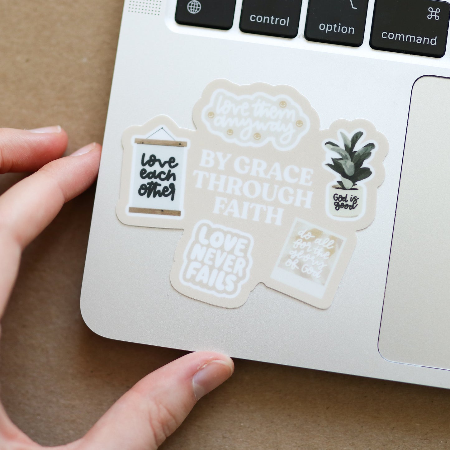 By Grace Through Faith Waterproof Sticker