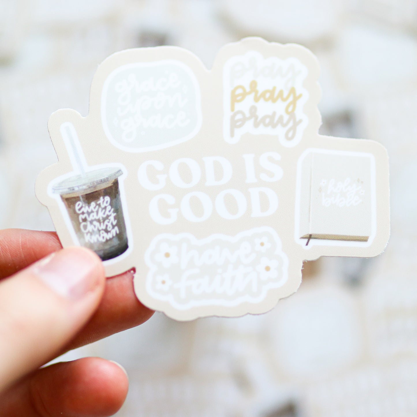 God is Good Waterproof Sticker