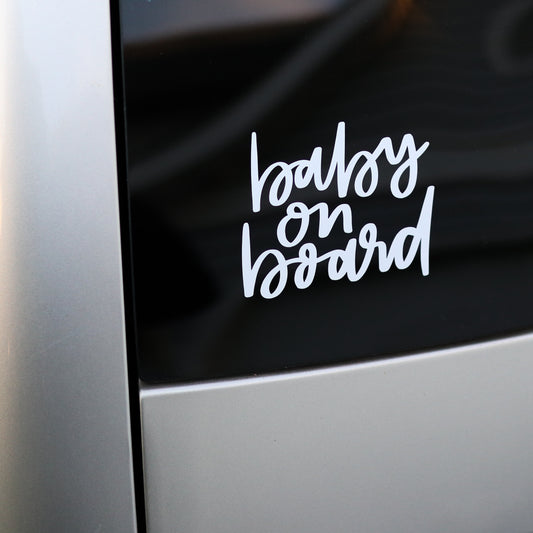 Baby on Board Handwritten Car Decal