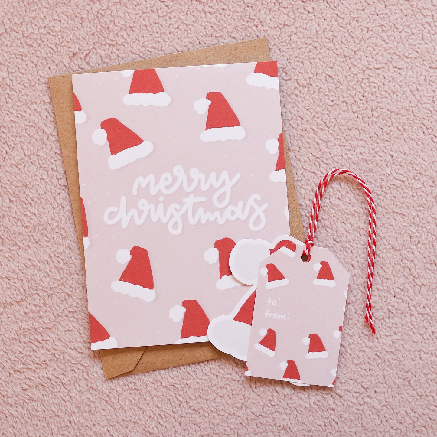 Merry Christmas Card and Gift Tag Set