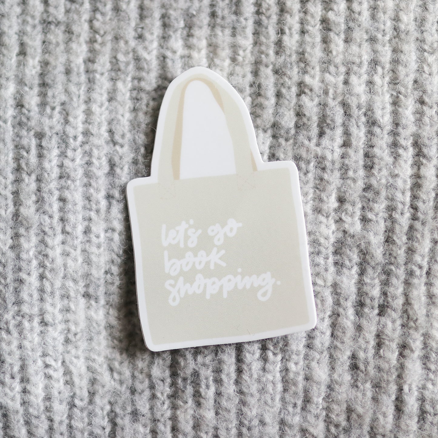 Let's Go Book Shopping Tote Bag Waterproof Sticker