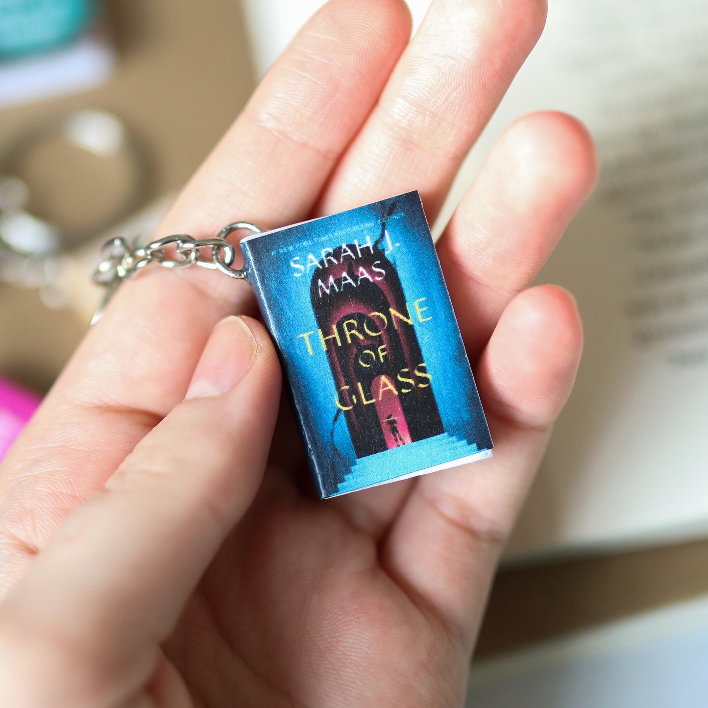 Mini Throne of Glass Book Keychain