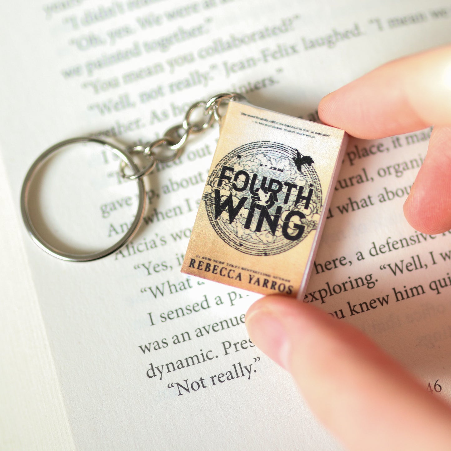 Mini Fourth Wing Book Keychain